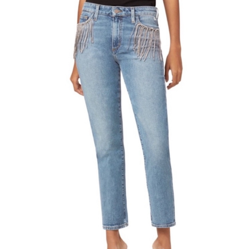 Joe’s X Stephanie Gottlieb The Scout Straight Leg Jean With Stone Fringe